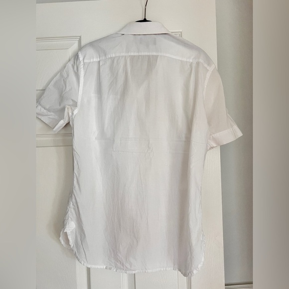 Emporio Armani Jeans White Button Down zip up Shirt cotton Short sleeve men's S - Picture 3 of 11